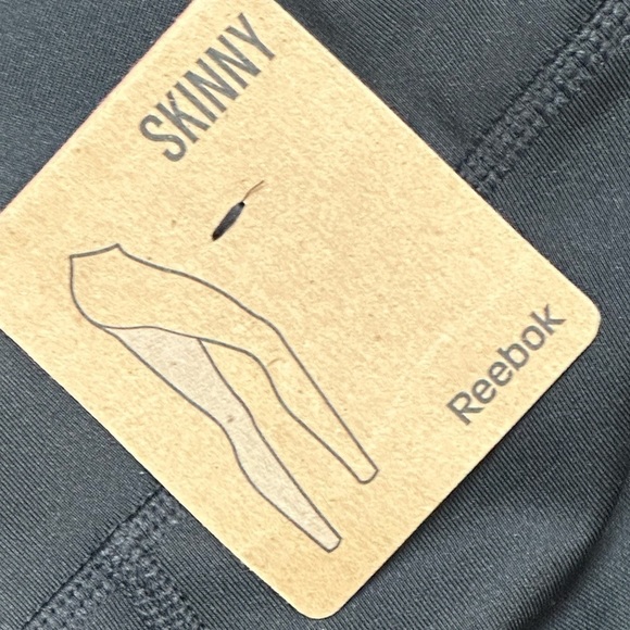 Reebok Sport XL Playdry Black RE Tight Workout Skinny Fit Mesh Panel Zipper Hem - Picture 5 of 13